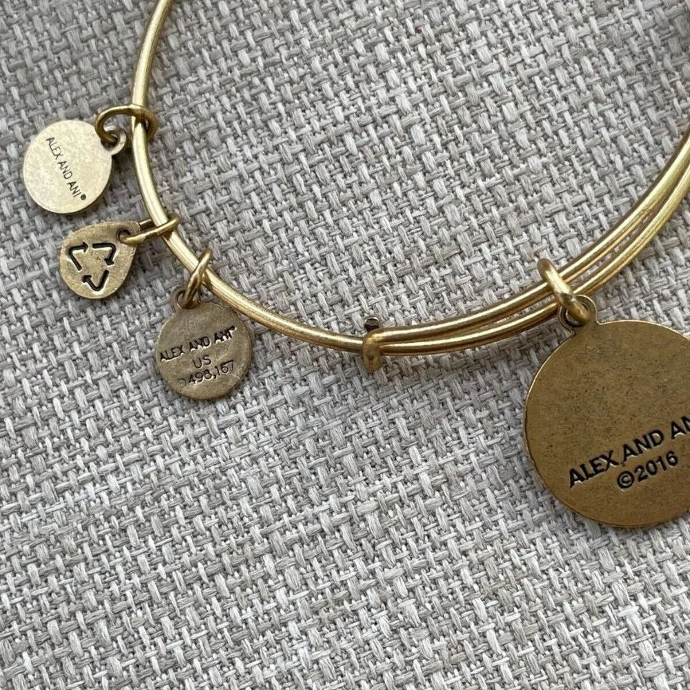Alex And Ani Bracelet United State COAST GUARD Wrist Band Gold Tone Adjustable - Picture 5 of 8